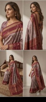 Elegant White & Teal Handwoven Ikat Saree – Traditional Ethnic Saree for Women - Image 2