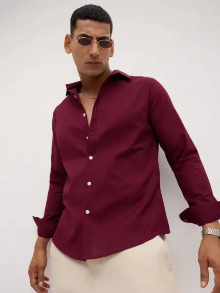 Refined Maroon Everyday Shirt