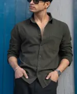 Olive Denim Shirt