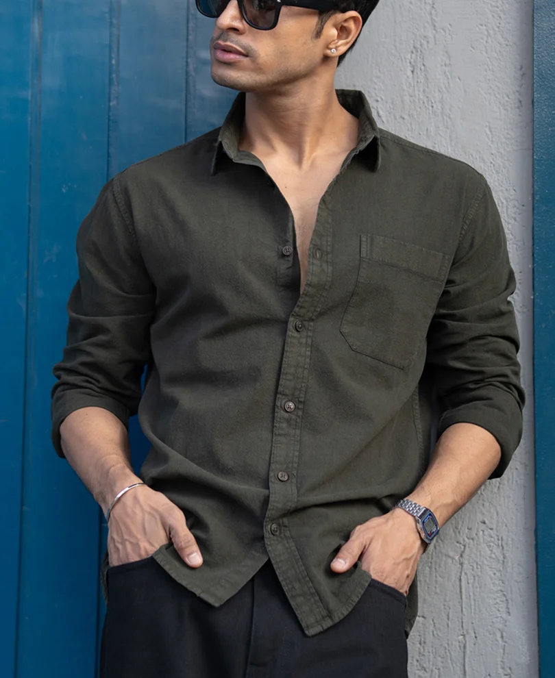 2_c5e8b40d-4 Olive Denim Shirt - Image 1