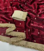 KRISHIWA Embroidered Bollywood Jimmy Jimmy, Tissue Saree - Image 3